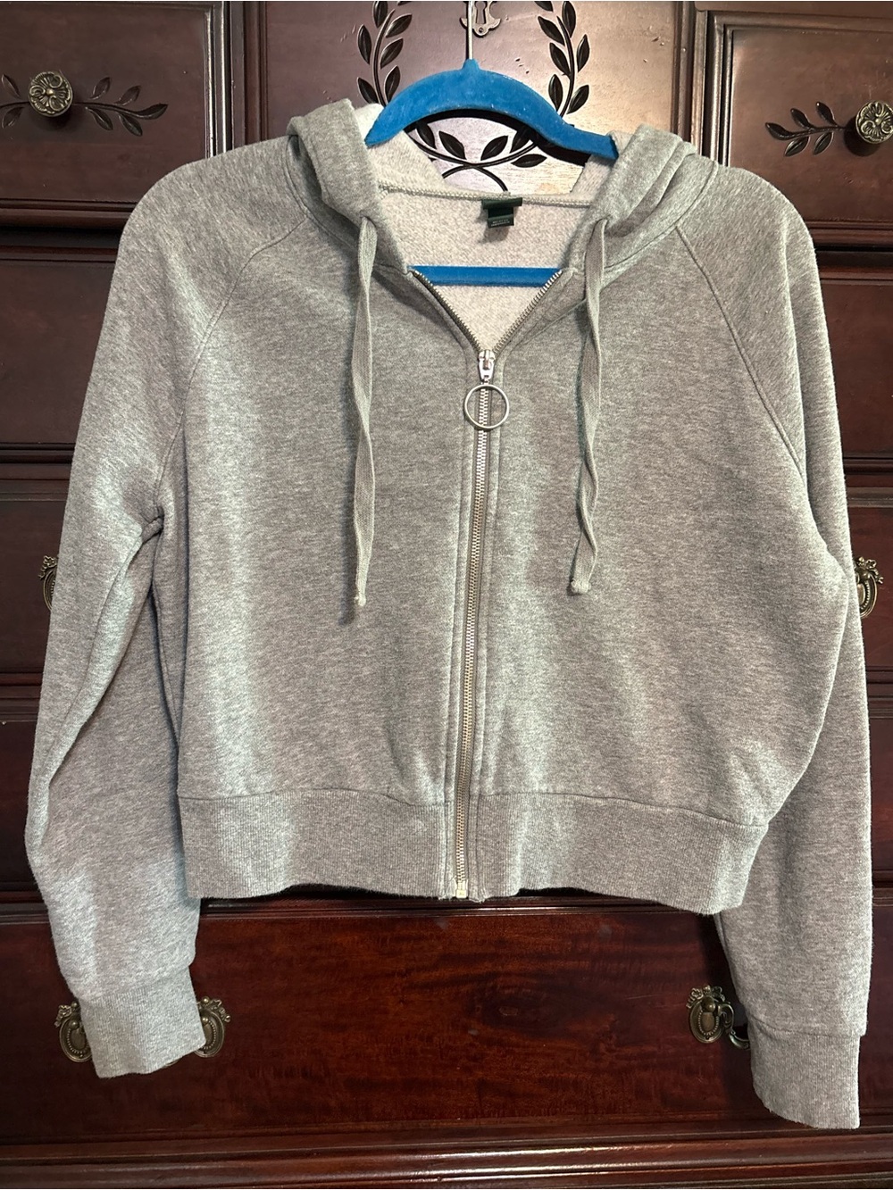 wild fable Heather Gray Zip-Up Hooded Sweatshirt